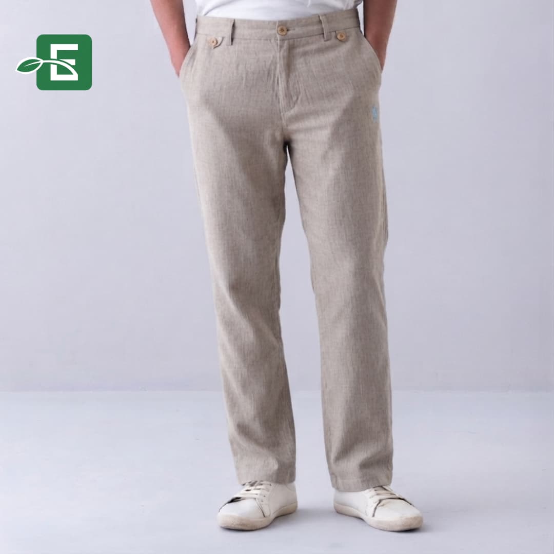 Men's Sand Beige Straight Fit Pant