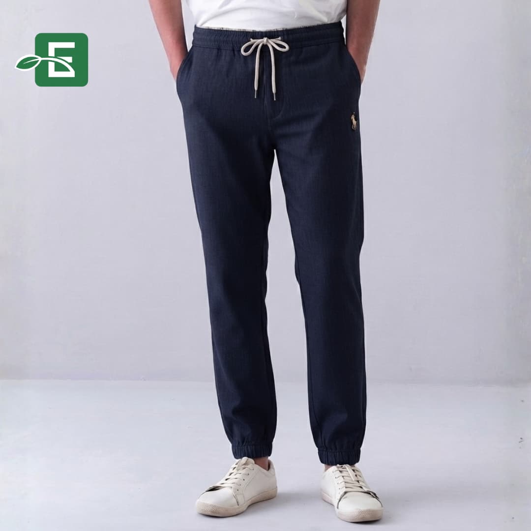 Men's Navy Blue Drawstring Jogger Pant