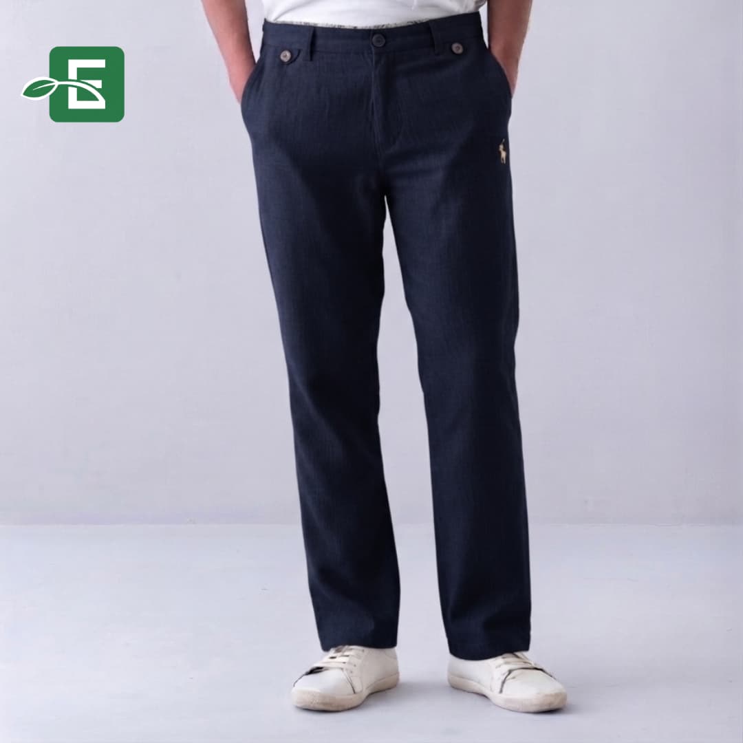 Men's Classic Navy Blue Straight Fit Pant