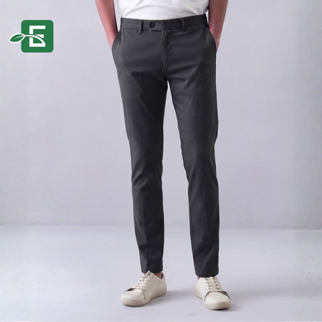 Men's Charcoal Grey Slim Fit Trouser